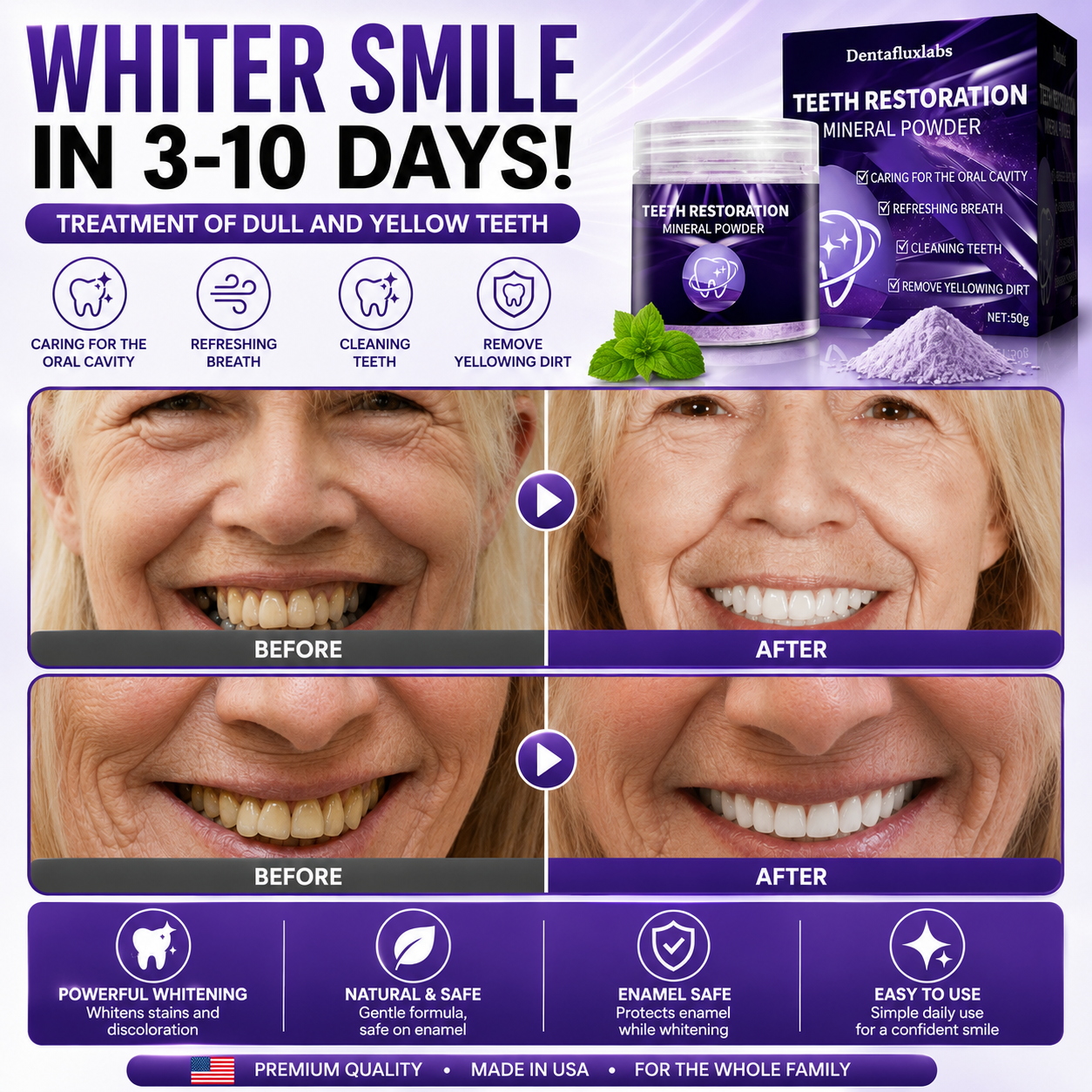 Dentafluxlabs® REMINERALIZE • REPAIR • PROTECT Advanced Mineral Powder For Enamel & Gum Support