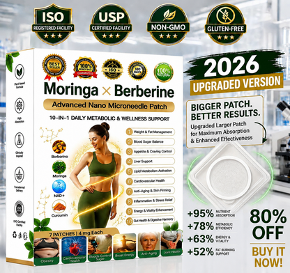 Dentafluxlabs® Moringa · Berberine × NAD+ 10-in-1 Advanced Nano Microneedle Patch